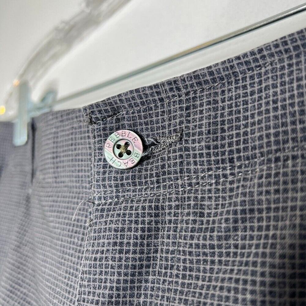 Pebble Beach Men's Size 32 Gray Micro Check Stretch Golf Shorts Performance 9"